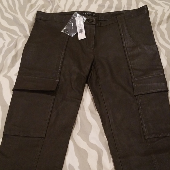 Theory Pants - Theory NWT Deep Chocolate Leather Cargo Pants 8